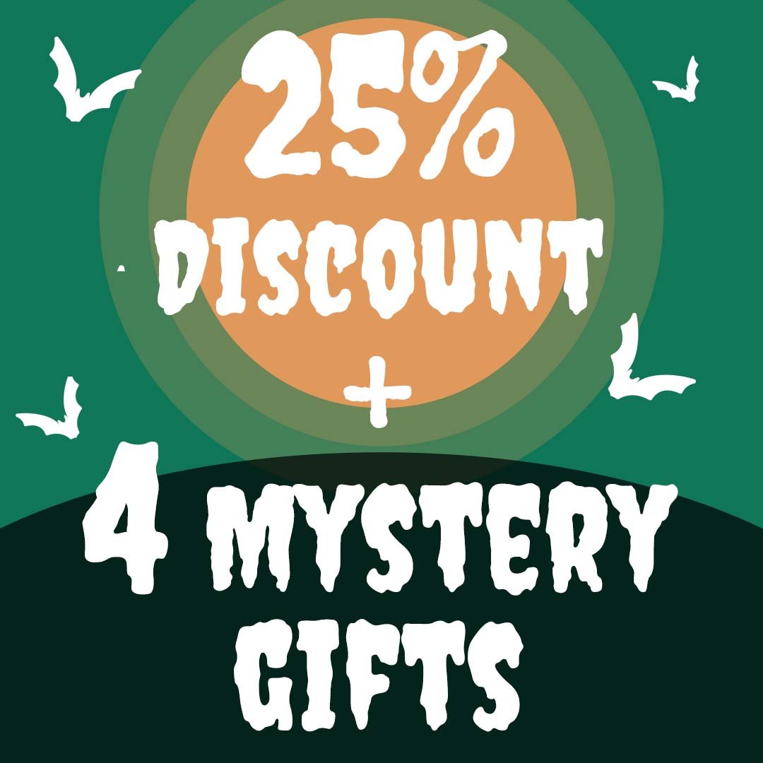 7 stamps = 25% Discount + 4 Mystery Gifts